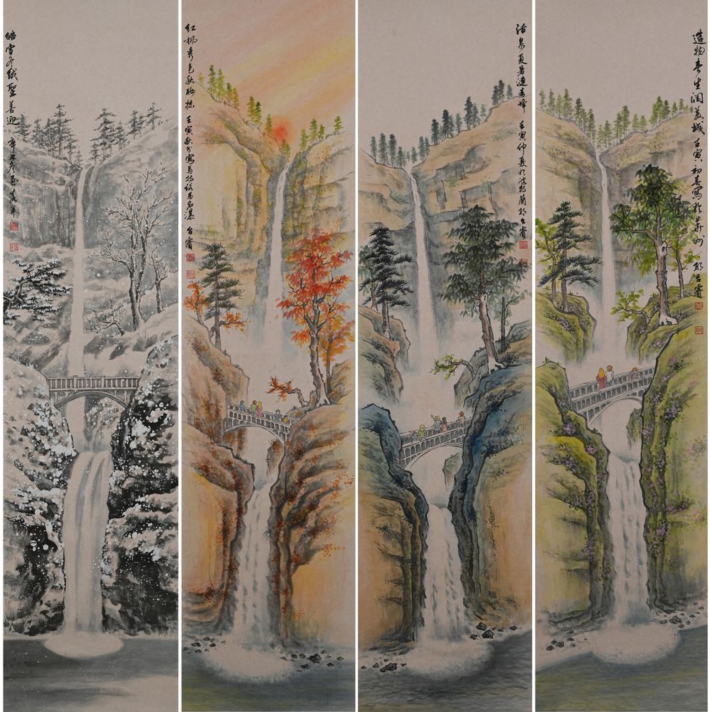 The four seasons of Multnomah Falls